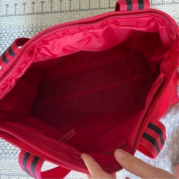 NAUTICA Red Large Canvas Tote Travel Overnight Bag - Picture 5 of 7